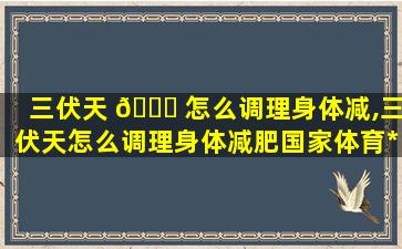 三伏天 🐟 怎么调理身体减,三伏天怎么调理身体减肥国家体育*
*
带口令